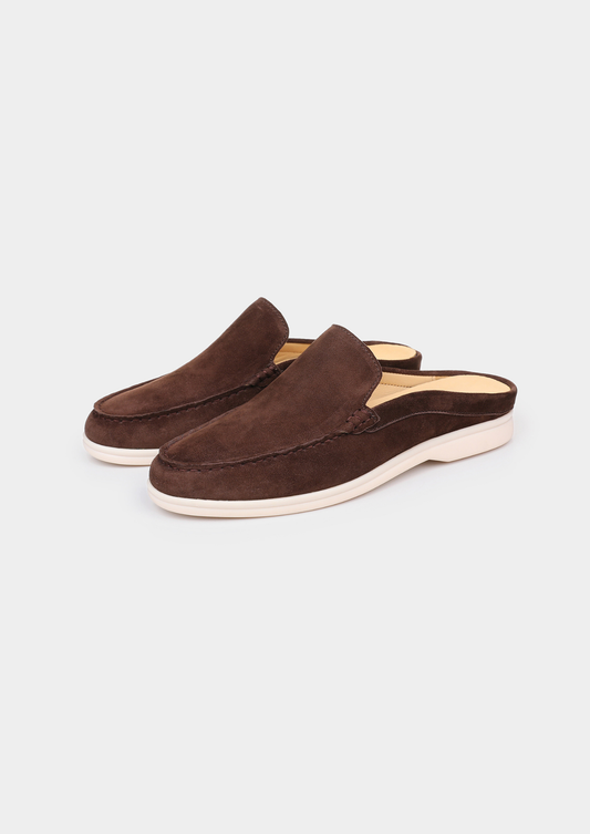 Coffee Marina Suede Slipper | Solmar