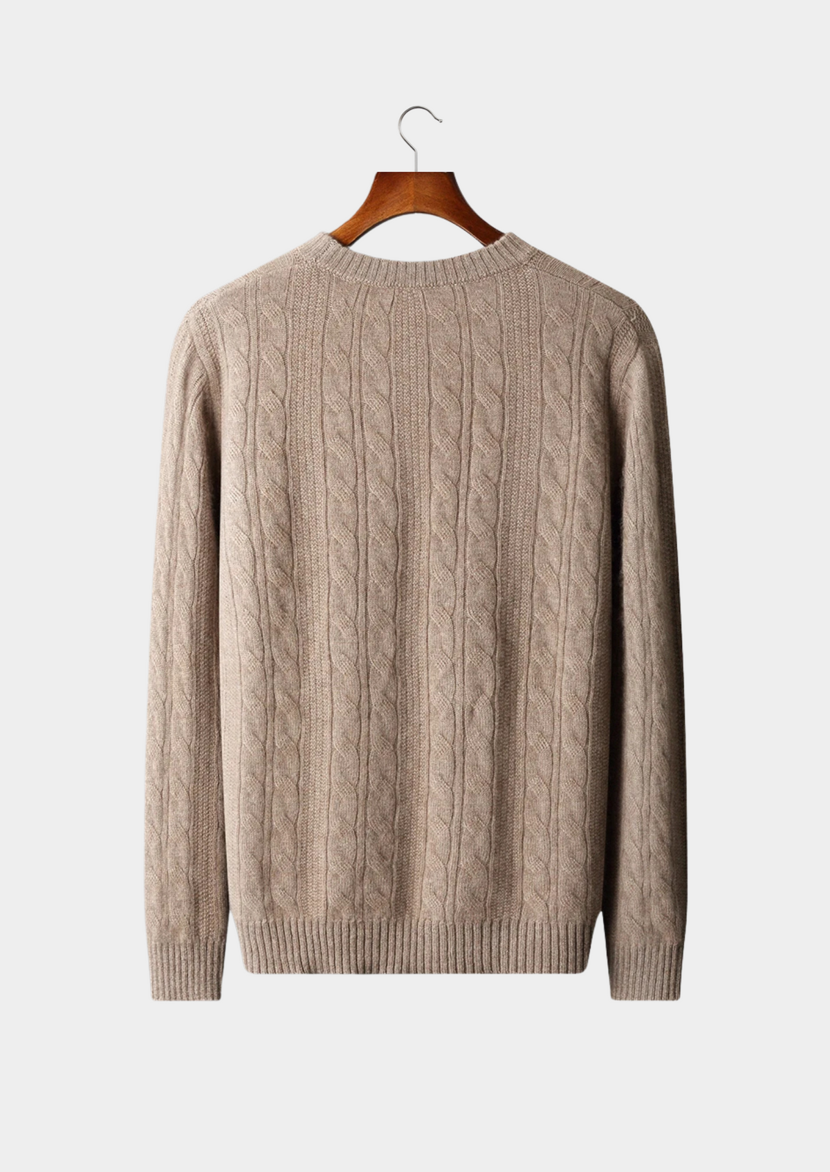 Pure Extra-Fine Merino Wool Cable Crewneck | Solmar