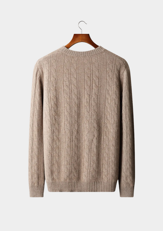 Pure Extra-Fine Merino Wool Cable Crewneck | Solmar