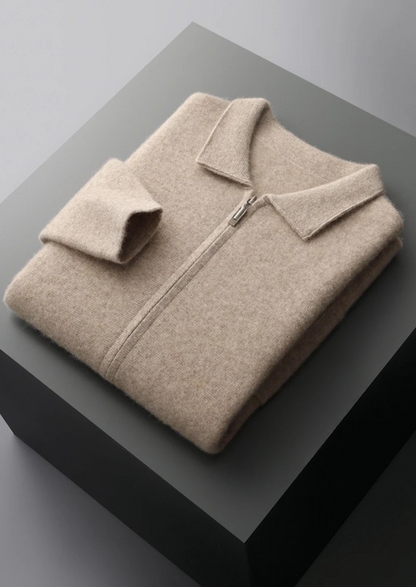 Premium Cashmere Zipper Cardigan | Solmar