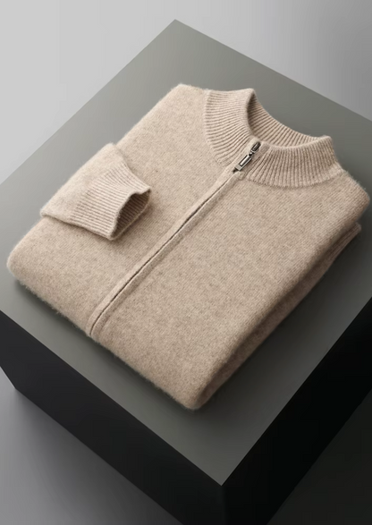 Pure Extra-Fine Merino Wool Zipper Cardigan | Solmar