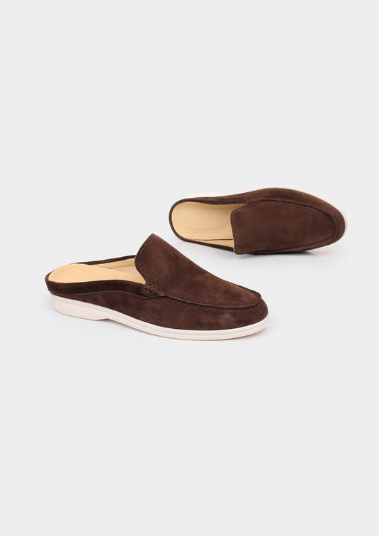 Coffee Marina Suede Slipper | Solmar