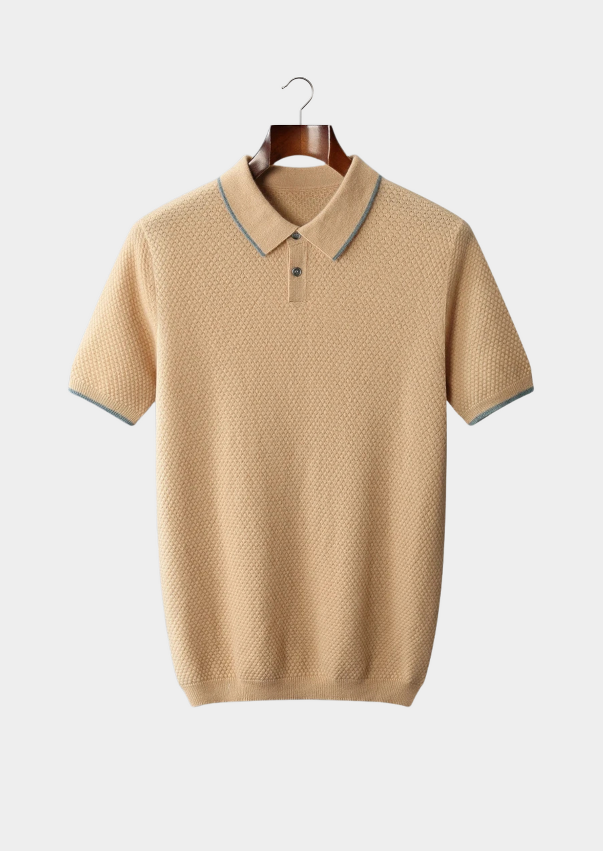 Premium Cashmere Mustard Two-Tone Polo | Solmar
