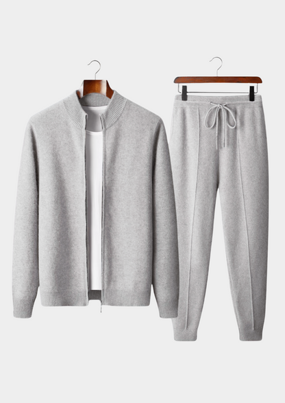 Pure Extra-Fine Merino Wool Light Gray Luzzo Set | Solmar