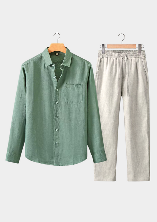 Dolcevita Longsleeve Summer Set - Green/beige | Solmar