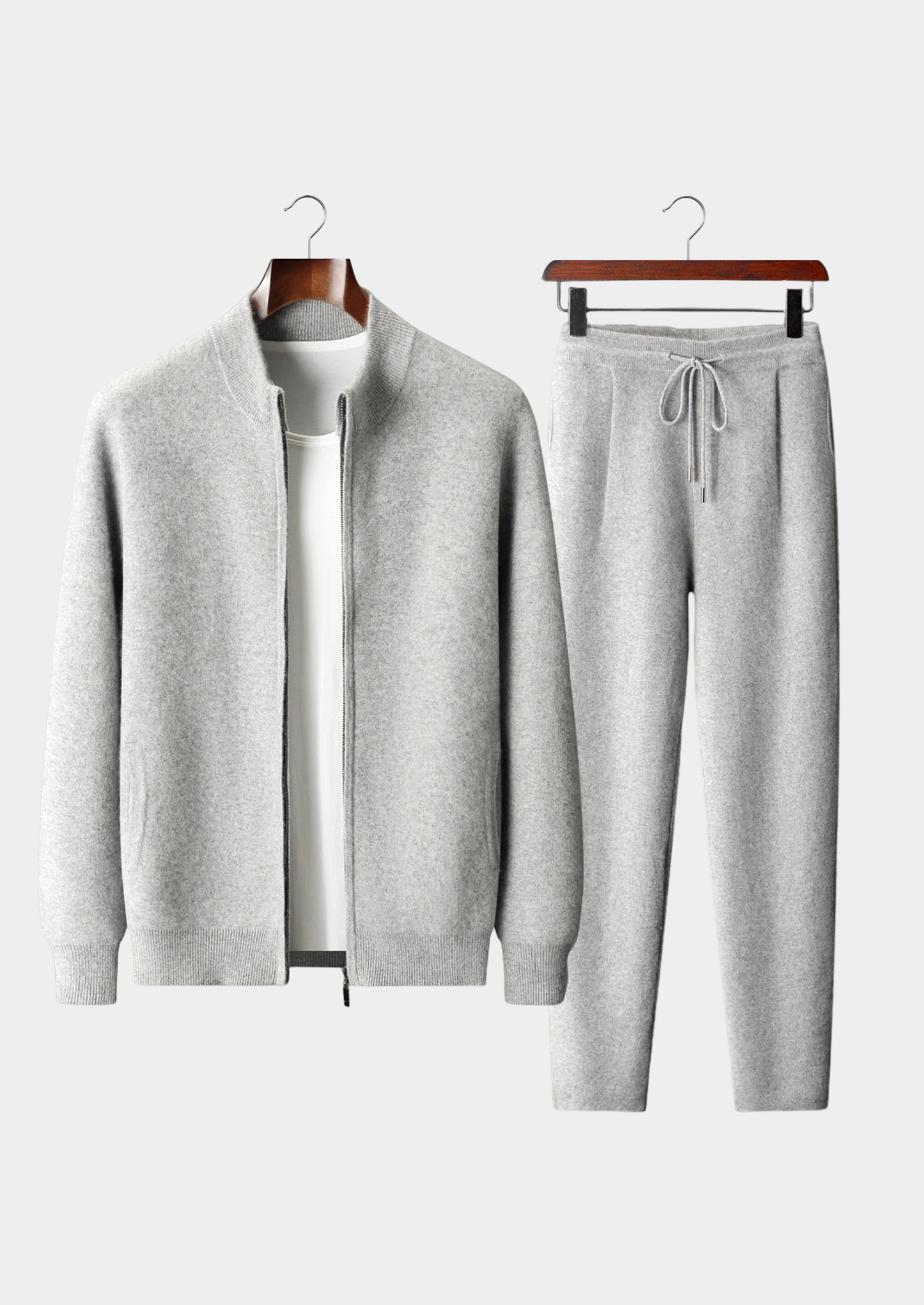 Premium Cashmere Light Gray Denis Leisure Set | Solmar
