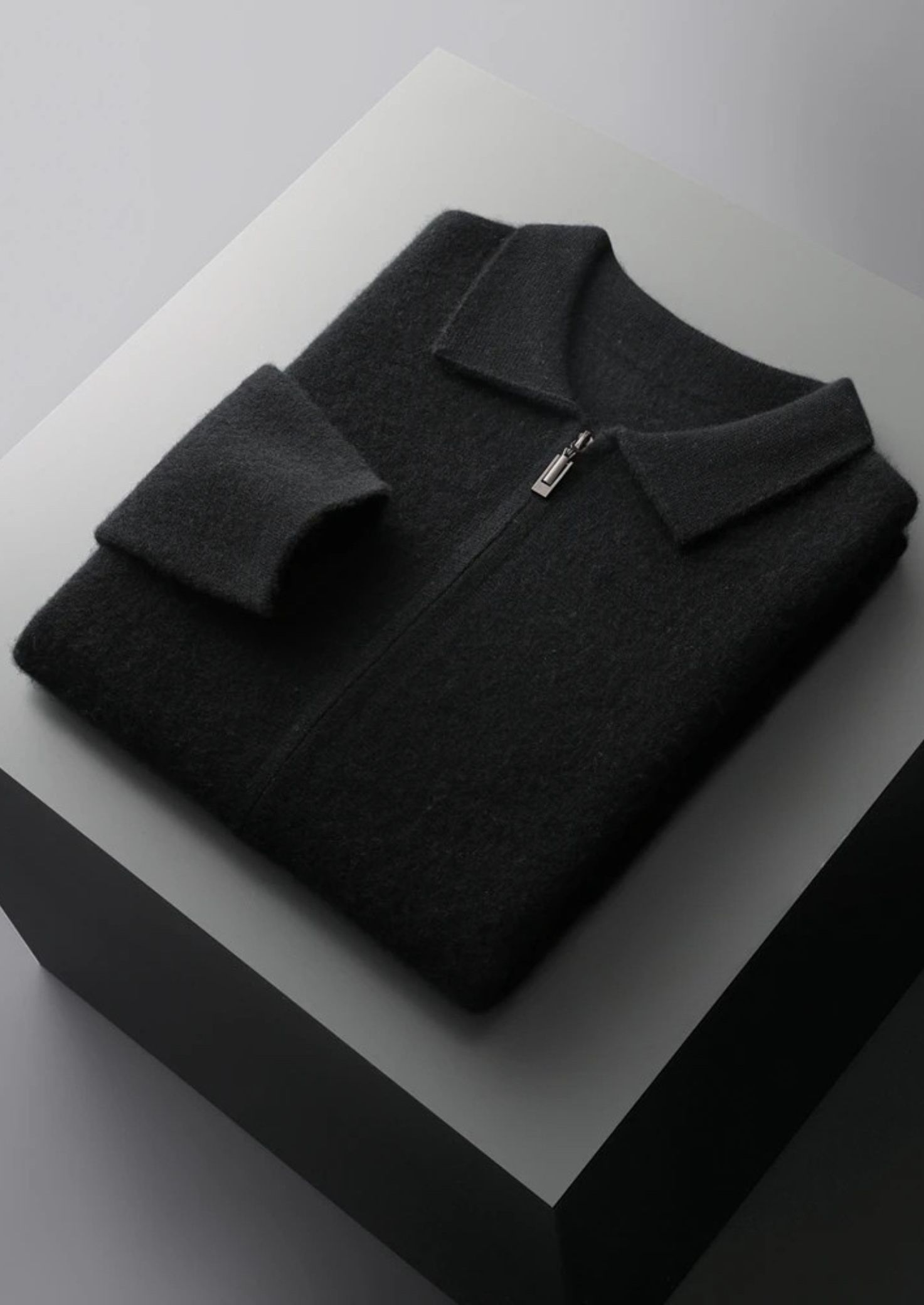 Premium Cashmere Zipper Cardigan | Solmar
