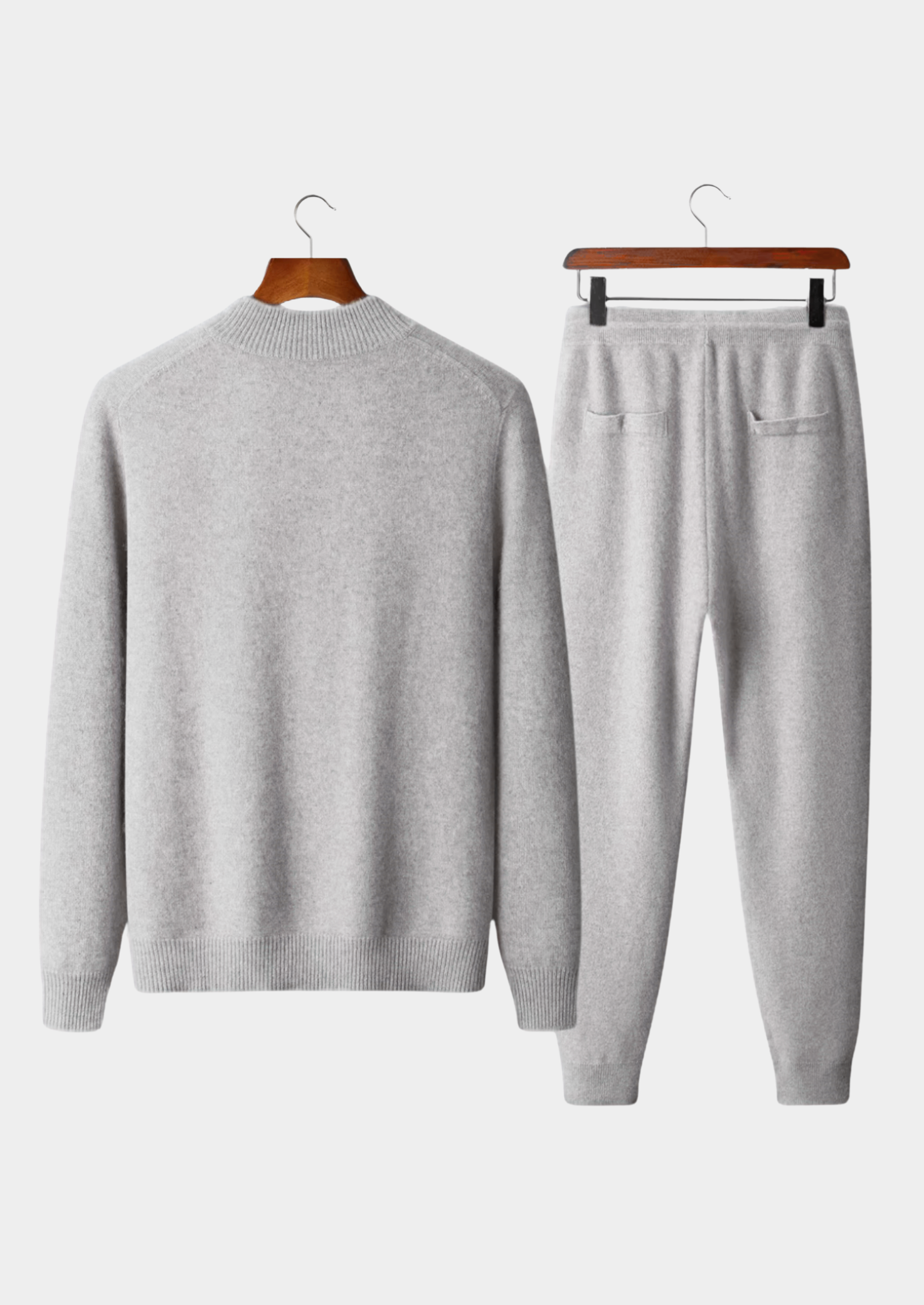 Pure Extra-Fine Merino Wool Light Gray Luzzo Set | Solmar