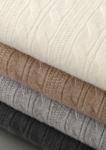 Pure Extra-Fine Merino Wool Cable Crewneck | Solmar