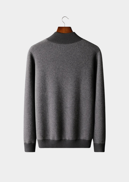 Premium Cashmere Jacquard Zip Cardigan | Solmar