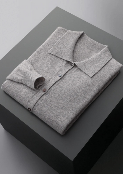 Pure Extra-Fine Merino Wool Polo Cardigan | Solmar