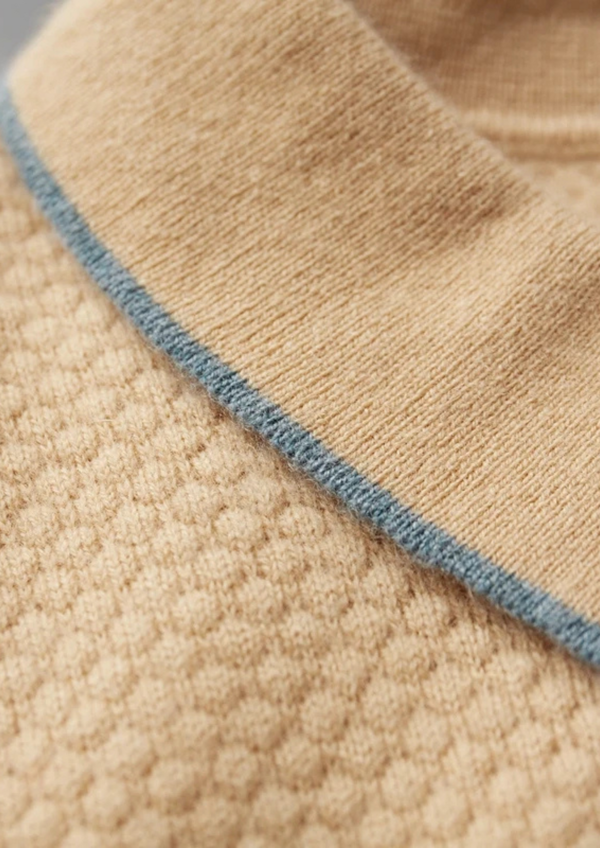Premium Cashmere Mustard Two-Tone Polo | Solmar