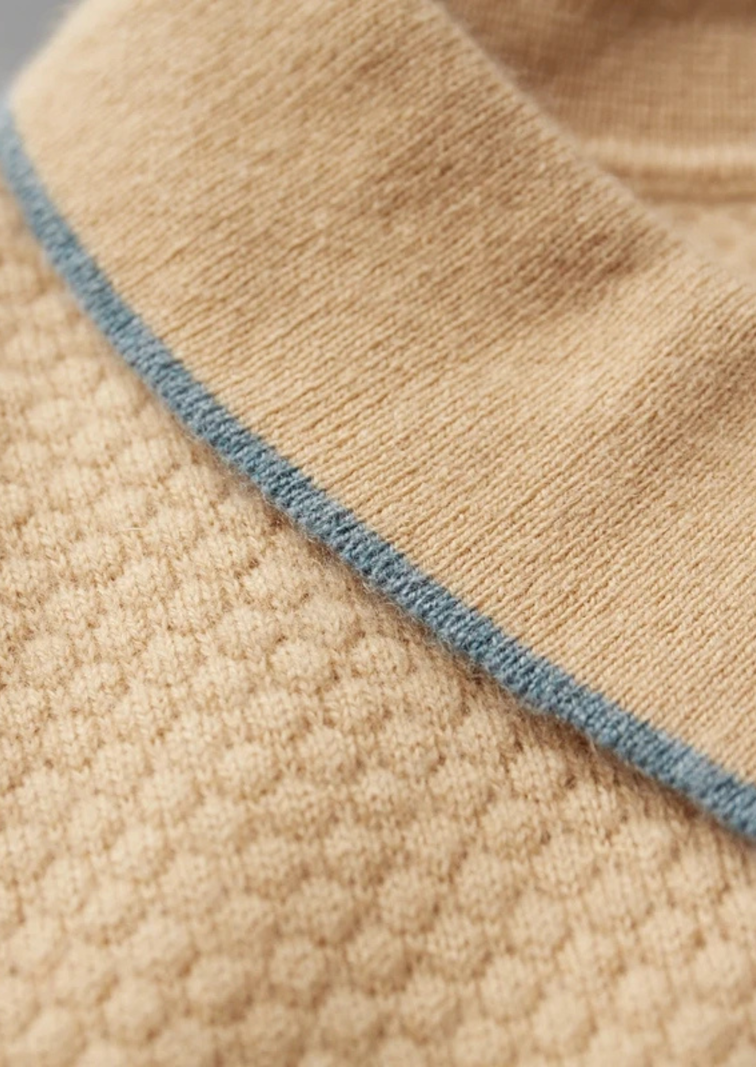 Premium Cashmere Mustard Two-Tone Polo | Solmar
