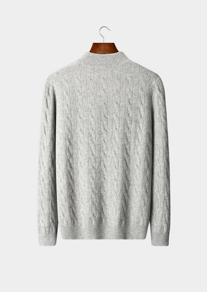 Pure Extra-Fine Merino Wool Cable Half Zip | Solmar