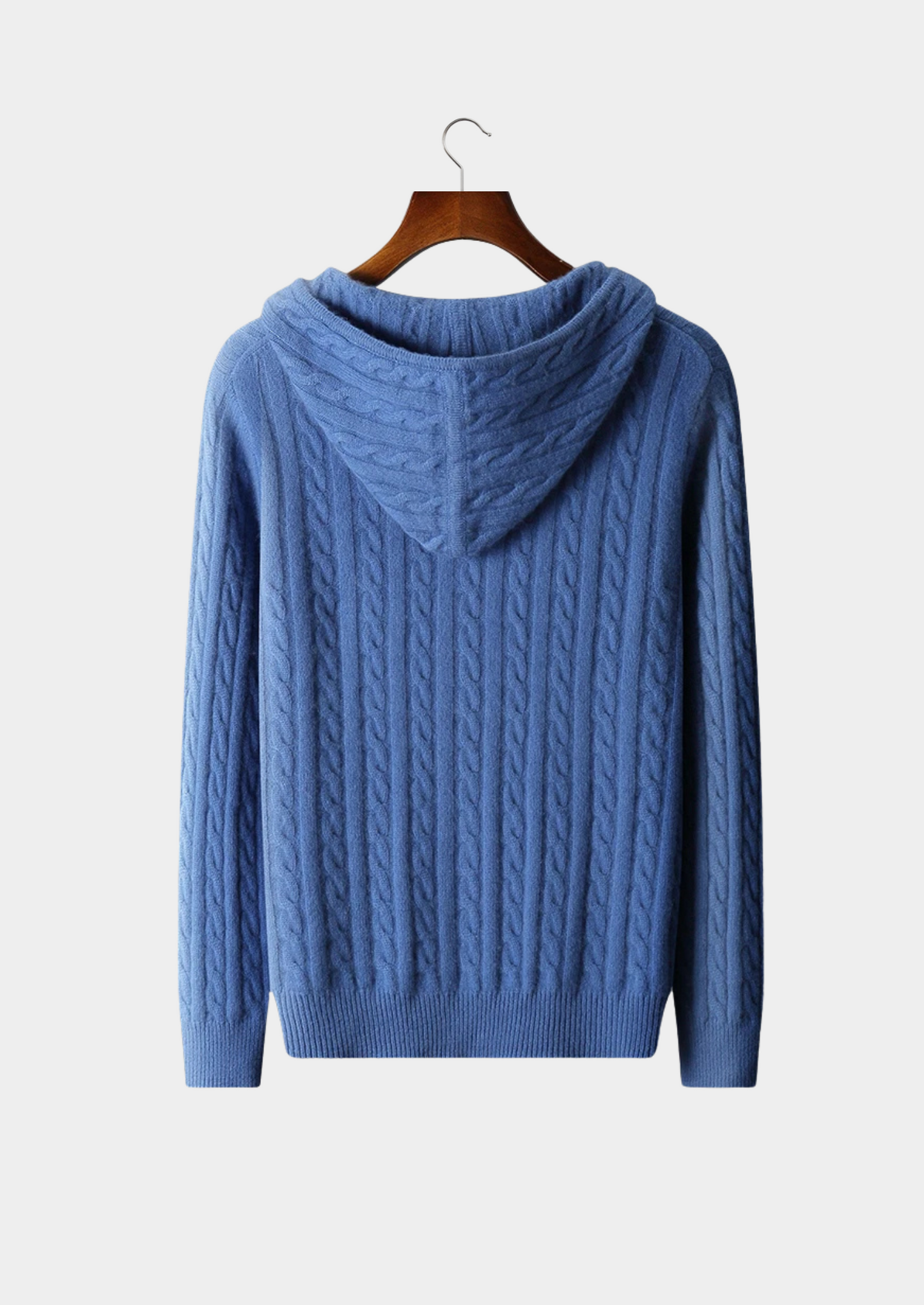 Premium Cashmere Cable Knit Zipper Hoodie | Solmar