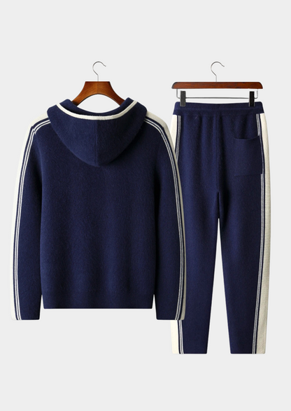 Pure Extra-Fine Merino Wool Navy Blue Damien Set | Solmar