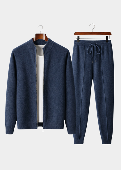 Pure Extra-Fine Merino Wool Navy Blue Luzzo Set | Solmar