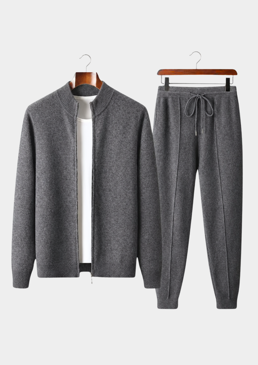 Pure Extra-Fine Merino Wool Dark Gray Luzzo Set | Solmar