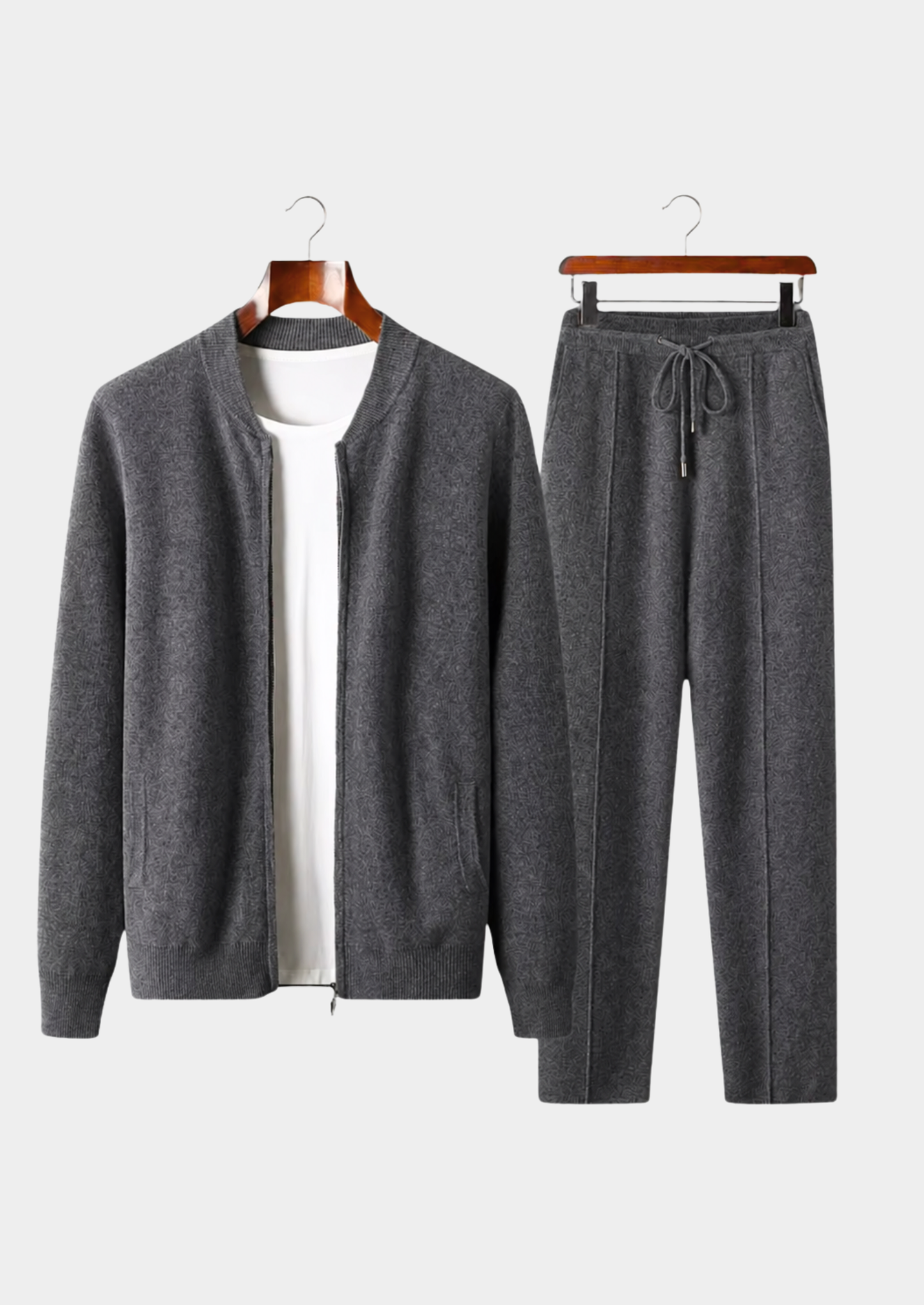 Pure Extra-Fine Merino Wool Dark Gray Falconi Set | Solmar