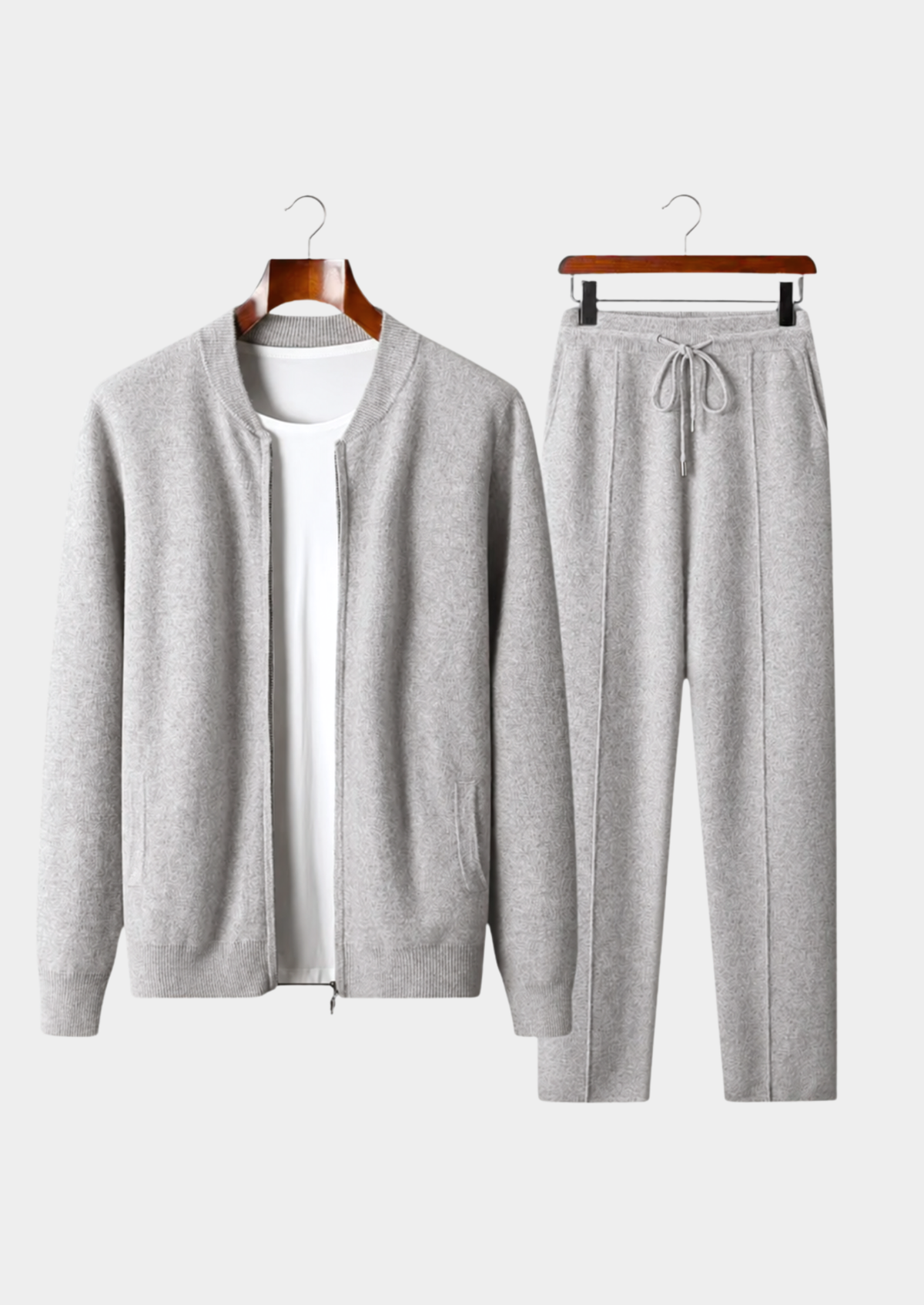 Pure Extra-Fine Merino Wool Light Gray Falconi Set | Solmar
