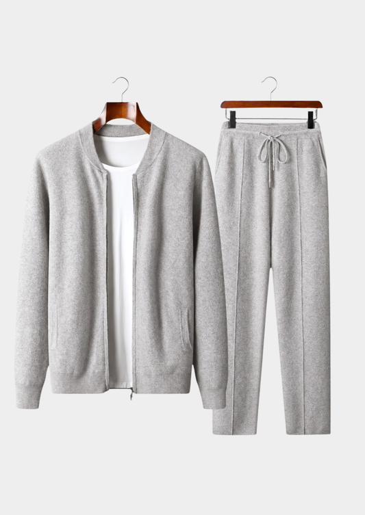 Pure Extra-Fine Merino Wool Light Gray Falconi Set | Solmar
