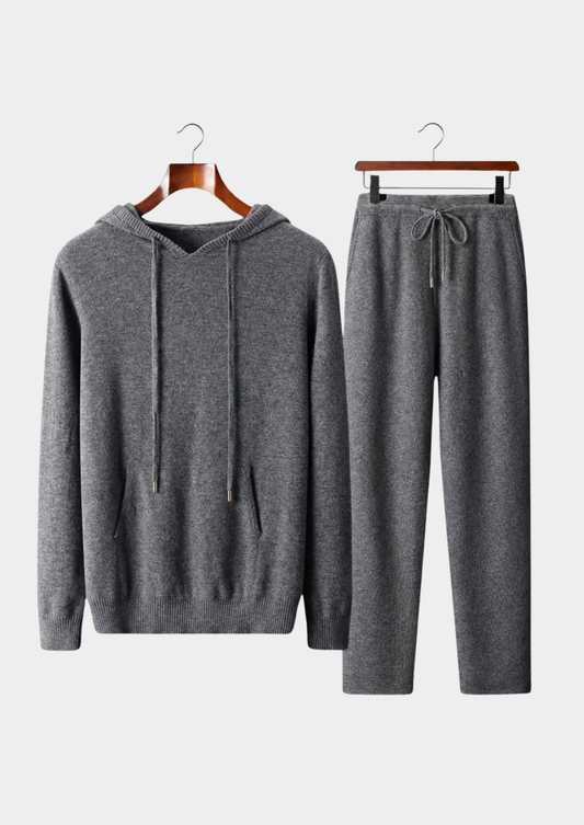 Pure Extra-Fine Merino Wool Dark Gray Savro Set | Solmar