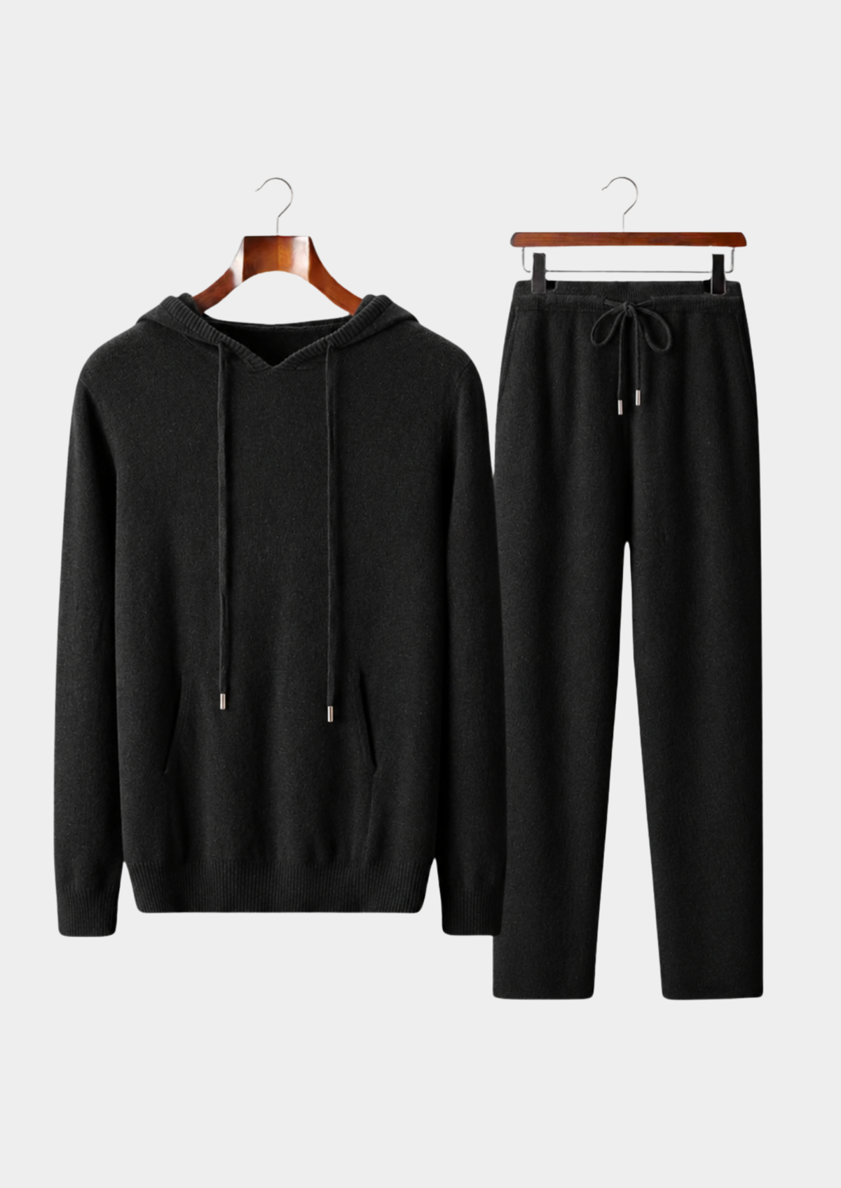 Pure Extra-Fine Merino Wool Black Savro Set | Solmar
