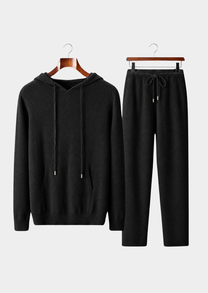 Pure Extra-Fine Merino Wool Black Savro Set | Solmar