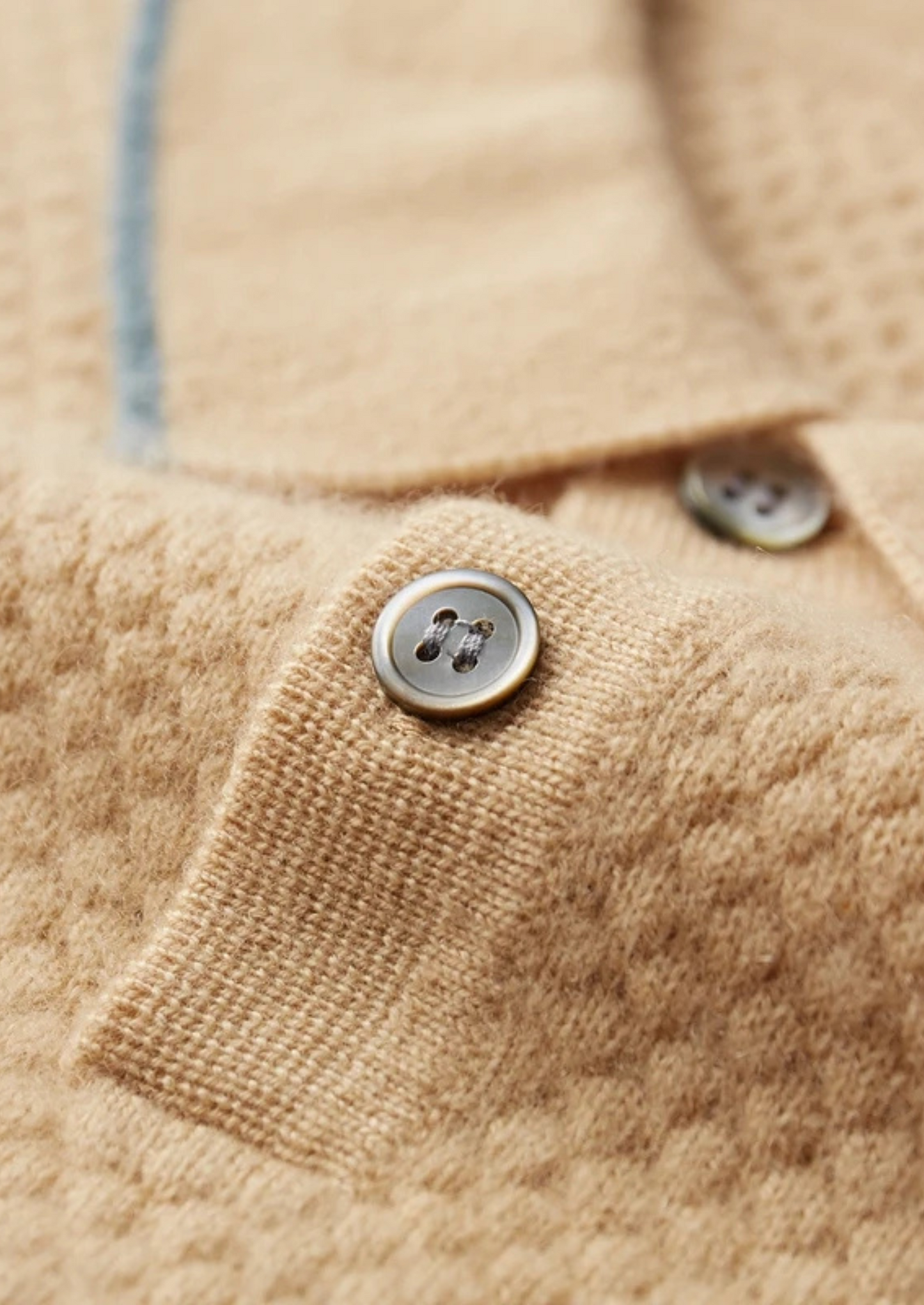 Premium Cashmere Mustard Two-Tone Polo | Solmar