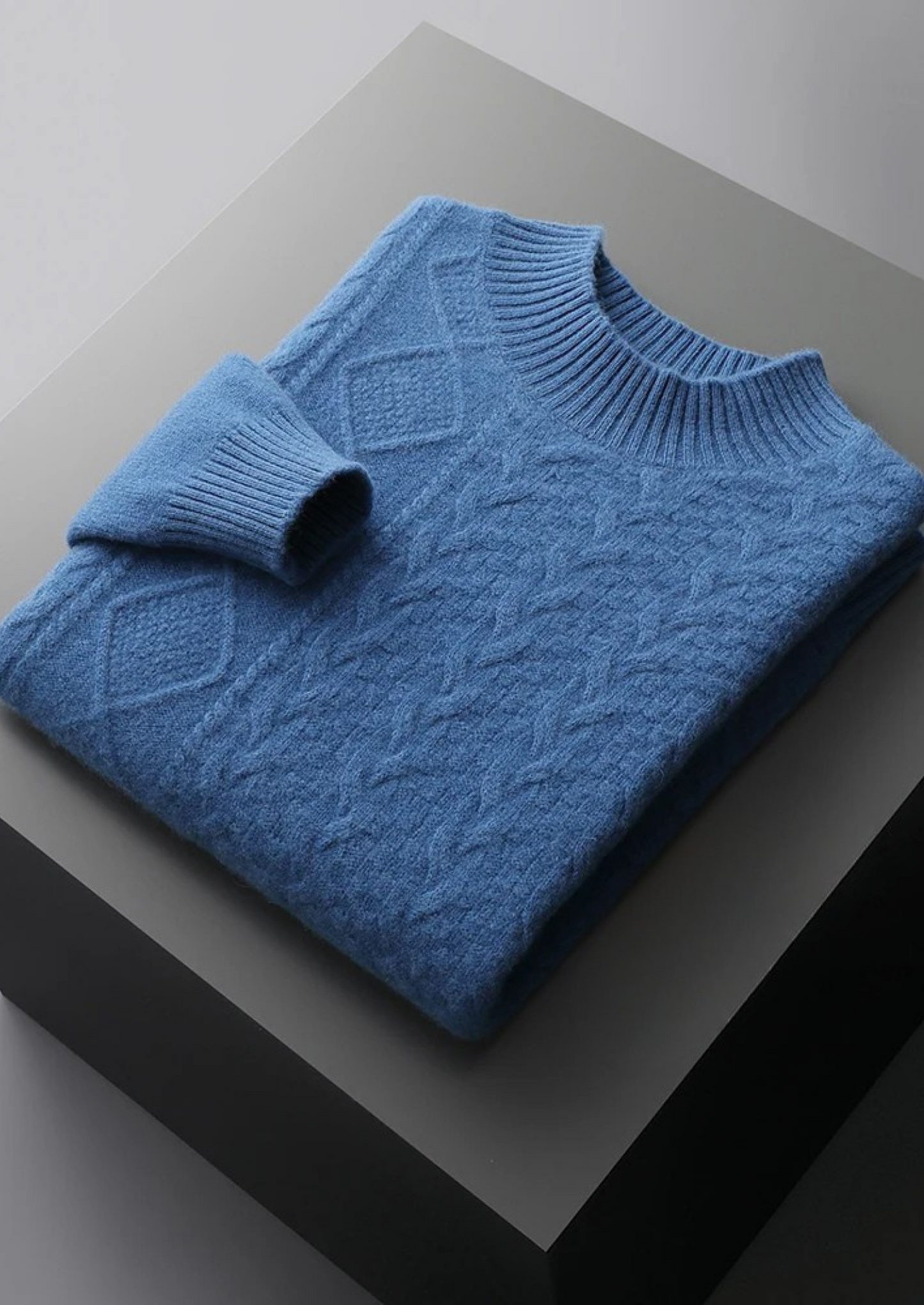 Pure Extra-Fine Merino Wool Jacquard Mockneck | Solmar