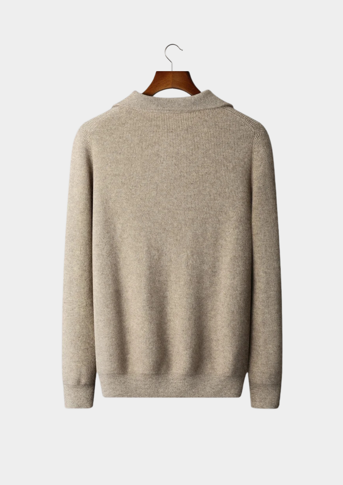 Premium Cashmere Ribbed Half-Zip Sweater | Solmar