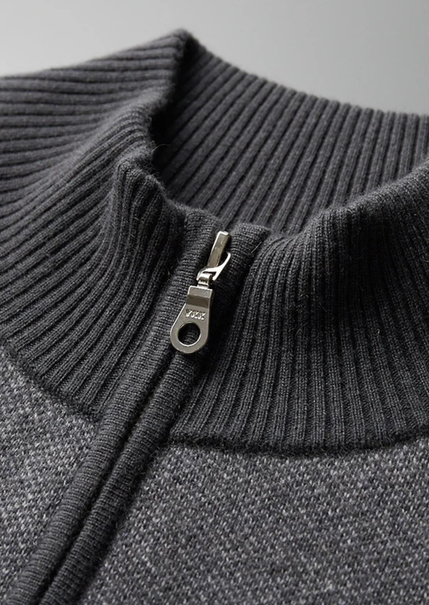 Premium Cashmere Jacquard Zip Cardigan | Solmar