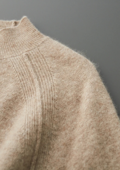 Pure Extra-Fine Merino Wool Raglan Mockneck | Solmar