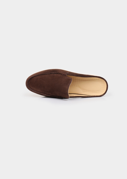 Coffee Marina Suede Slipper | Solmar