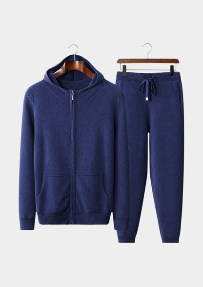 Premium Cashmere Navy Blue Kilian Leisure Set | Solmar