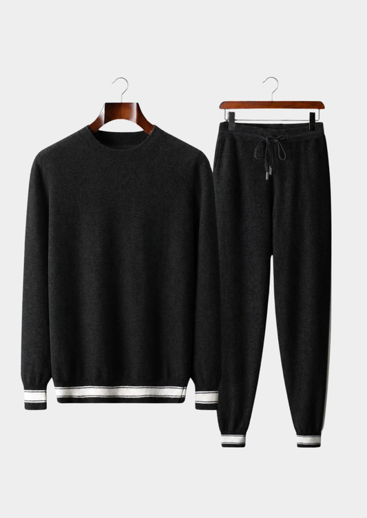 Premium Cashmere Black Vienna Leisure Set | Solmar