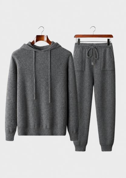 Premium Cashmere Dark Gray Alain Leisure Set | Solmar