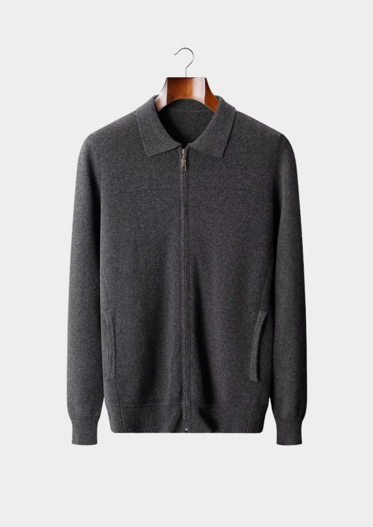 Pure Extra-Fine Merino Wool Ribbed Polo Cardigan | Solmar