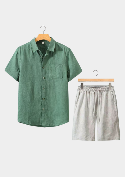 Dolcevita Shortsleeve Summer Set - Green/beige | Solmar