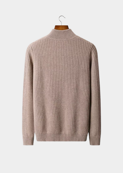 Pure Extra-Fine Merino Wool Ribbed Henley Sweater | Solmar