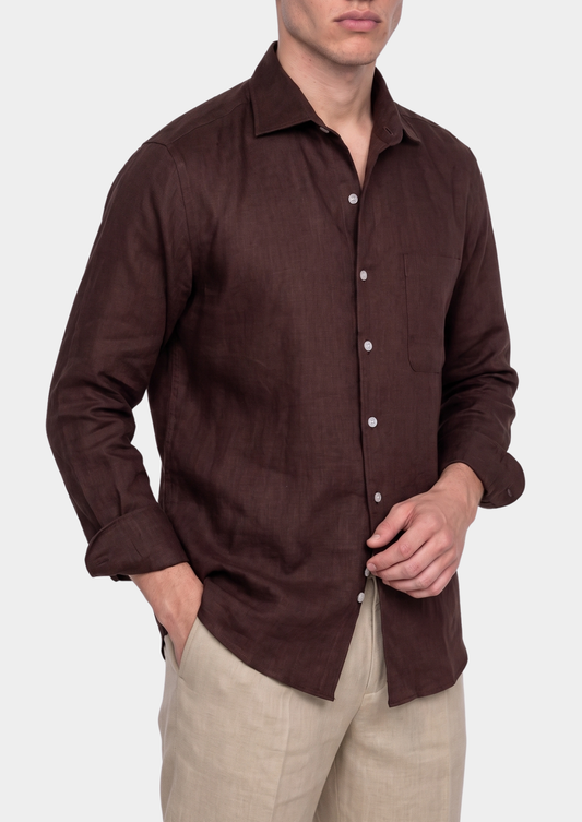 Amalfi Coastal Shirt - Dark Brown | Solmar