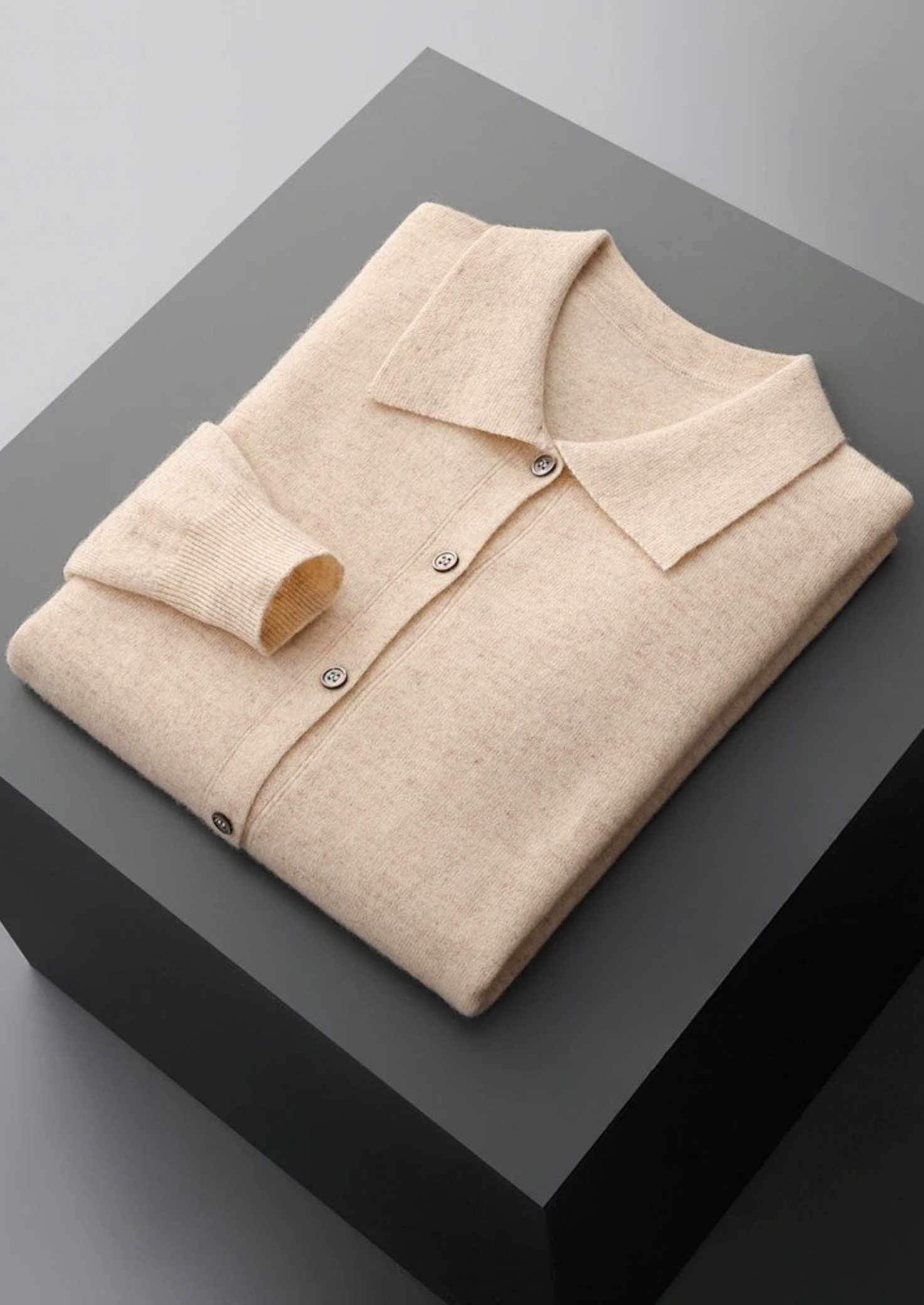 Pure Extra-Fine Merino Wool Polo Cardigan | Solmar