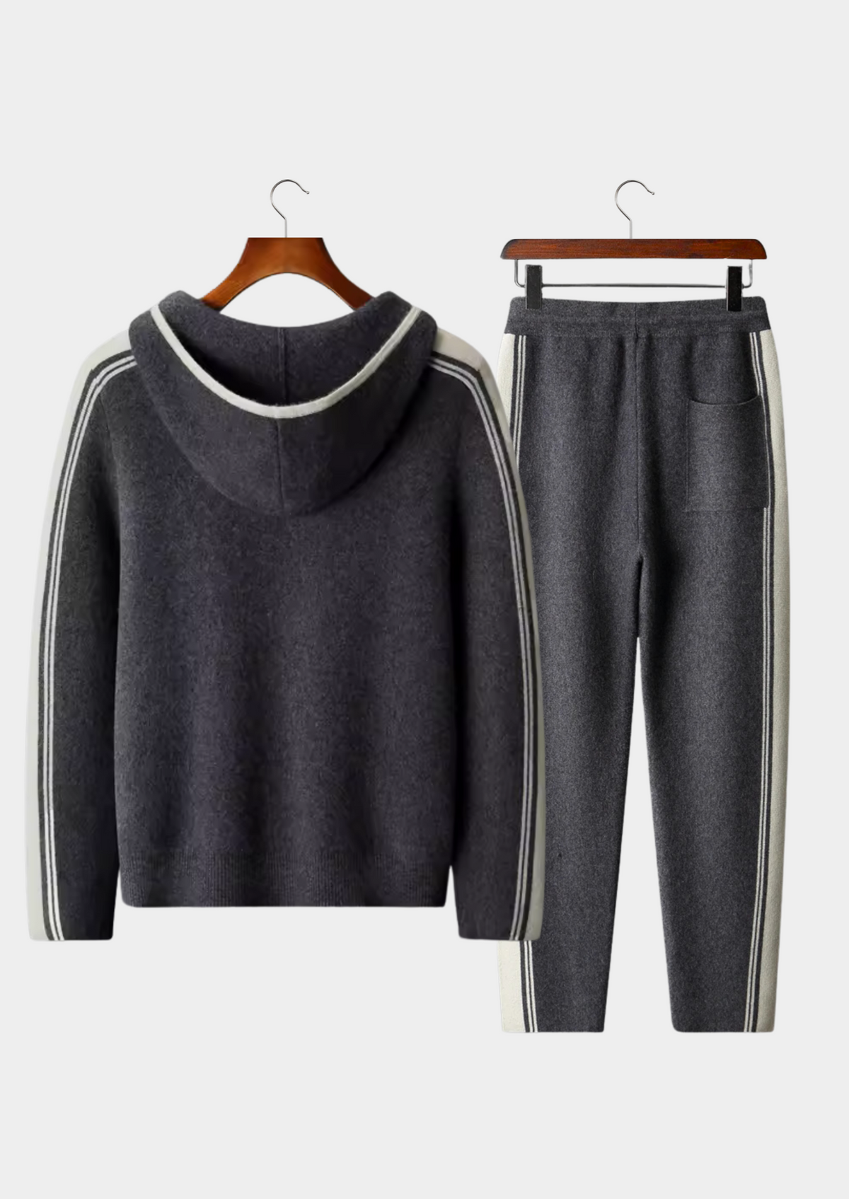 Pure Extra-Fine Merino Wool Dark Gray Damien Set | Solmar