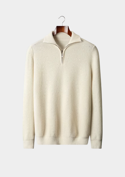 Pure Extra-Fine Merino Wool Ribbed Half-Zip | Solmar
