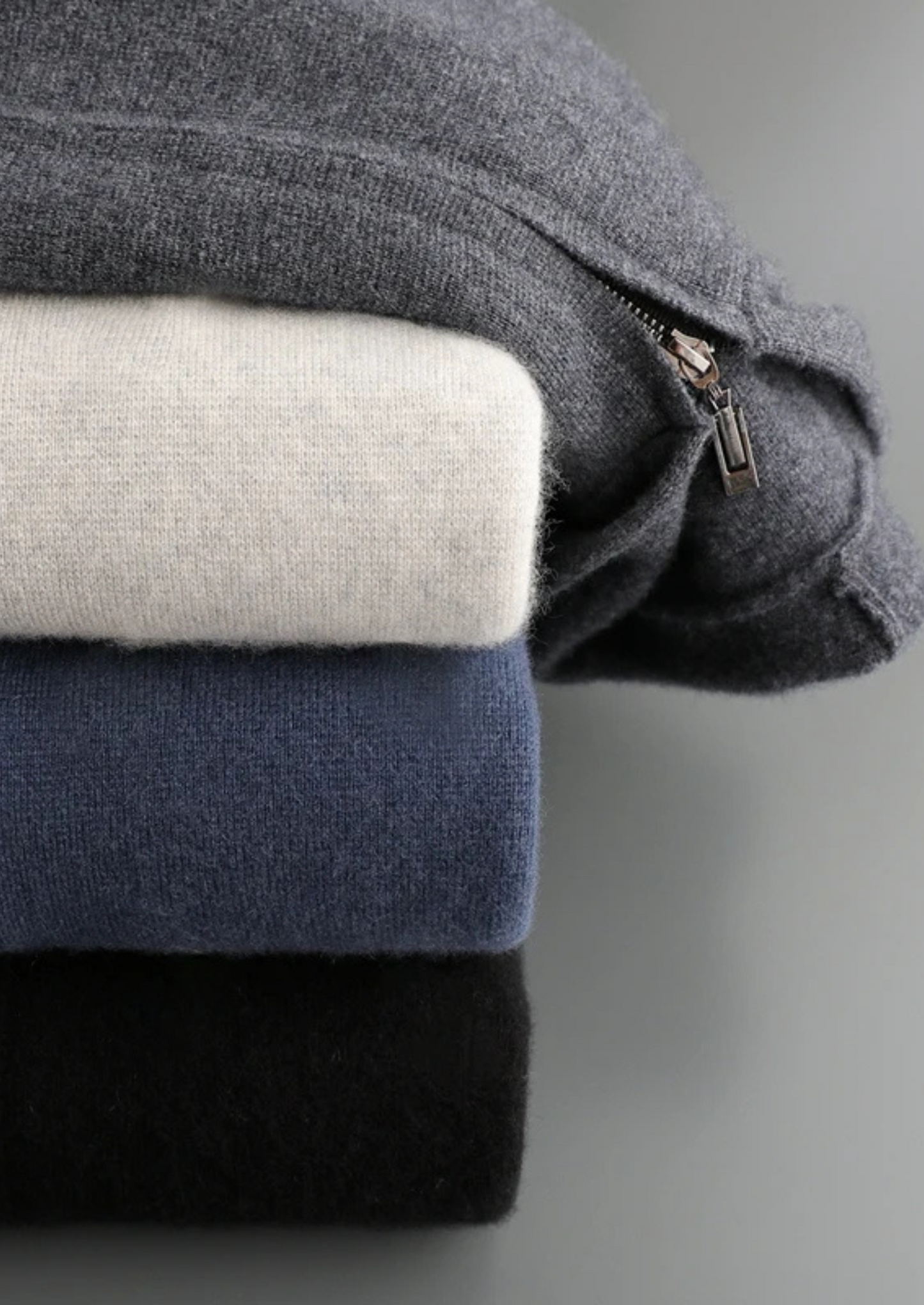 Sudadera con Capucha y Cremallera de Cachemira Premium