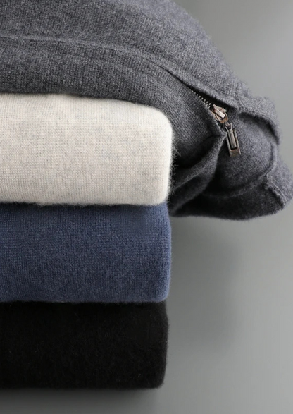 Sudadera con Capucha y Cremallera de Cachemira Premium