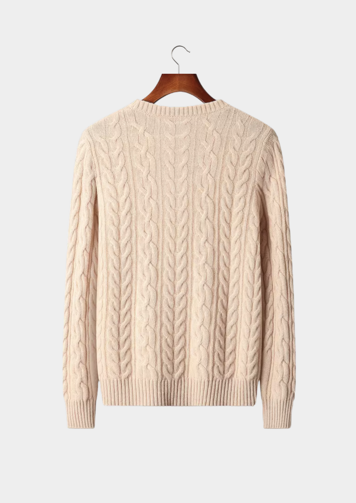 Pure Extra-Fine Merino Wool Cable Knit Crewneck | Solmar