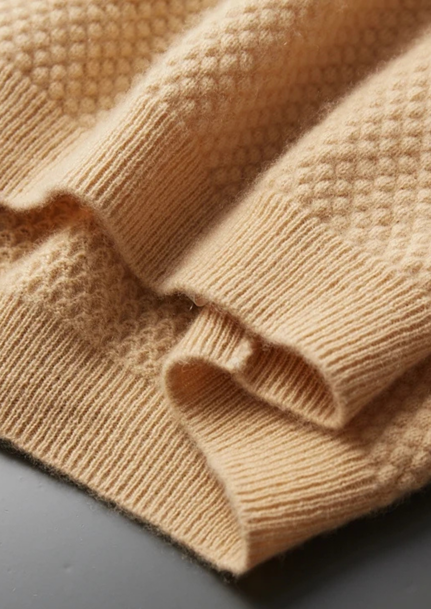 Premium Cashmere Mustard Two-Tone Polo | Solmar