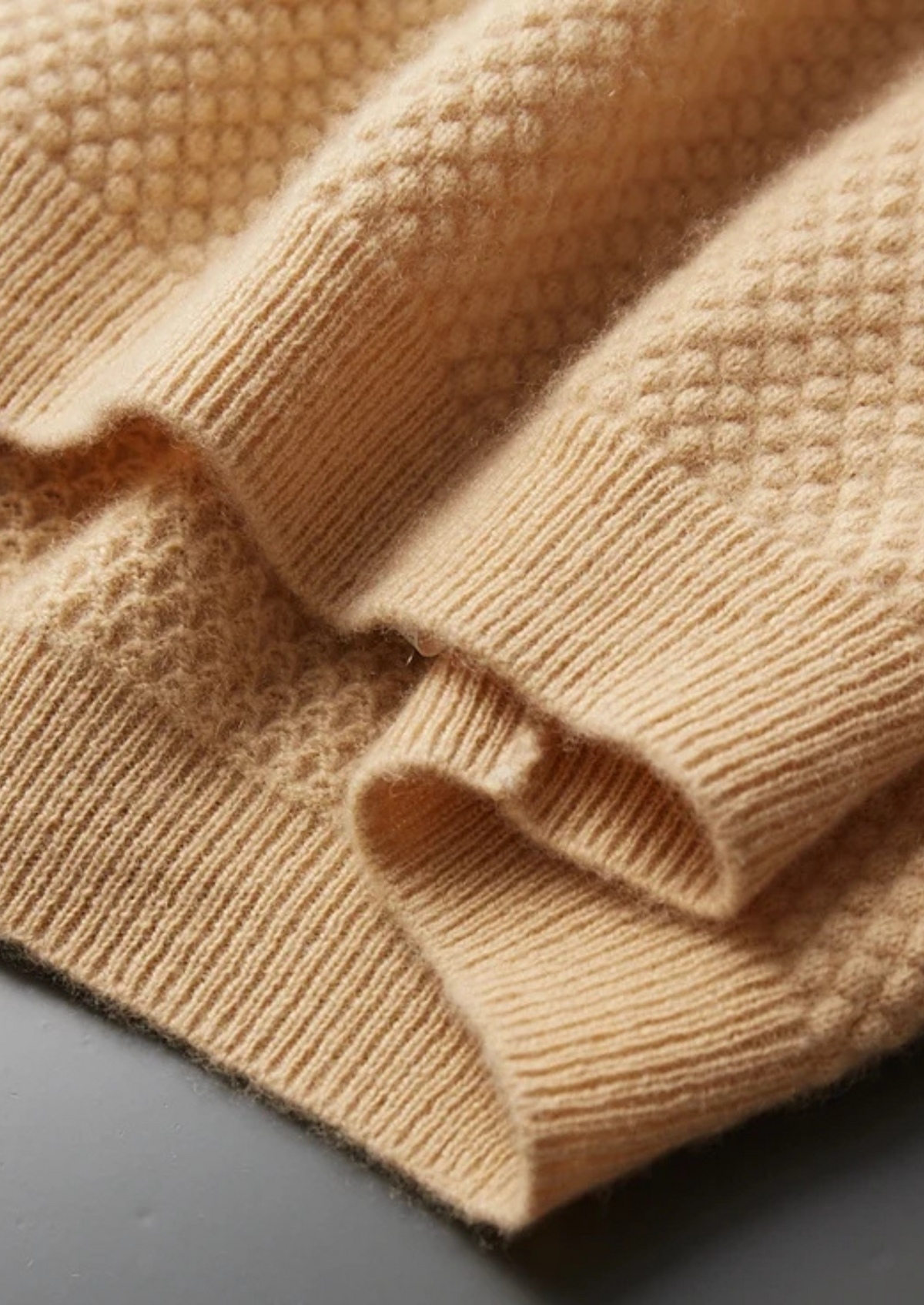 Premium Cashmere Mustard Two-Tone Polo | Solmar