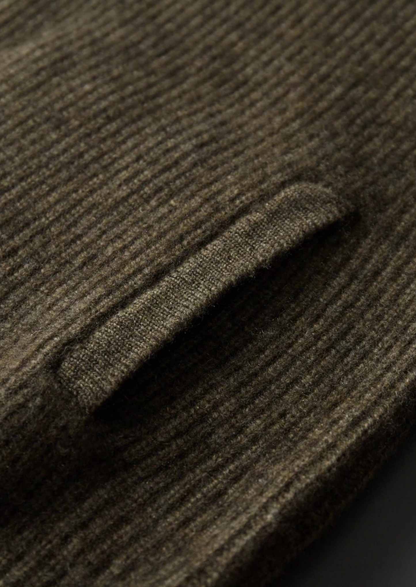 Premium Cashmere Ribbed High Collar Cardigan | Solmar